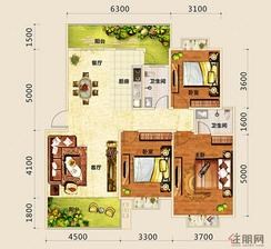 【2A/B户型】3室2厅2卫1厨2阳台