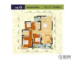 【3栋G户型】3室2厅2卫1厨2阳台