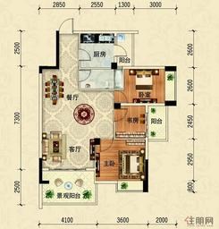 【A3户型图2】3室2厅1卫