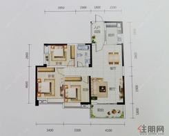 【6#03户型】3室2厅1卫1厨1阳台