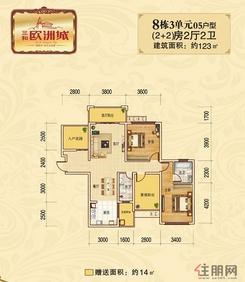 【8栋3单元05户型】4室2厅2卫1厨4阳台