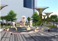 中鼎中心鱼尾狮广场效果图