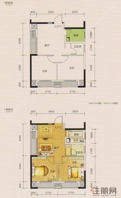 【D栋1单元01号/2单元01号】2室1厅1卫1厨1阳台