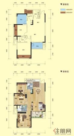 【1#一单元-二单元03户型】3室2厅2卫1厨1阳台
