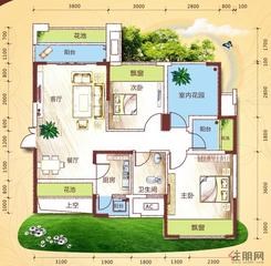 【5#-F户型】3室2厅1卫1厨2阳台