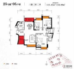 【25#05户型】3室2厅2卫1厨2阳台