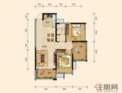 【1-E】2室2厅2卫1厨