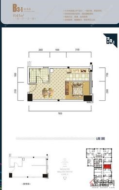 【B3-1户型】1室1厅1卫1厨