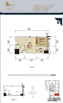 【B4户型】1室1厅1卫1厨