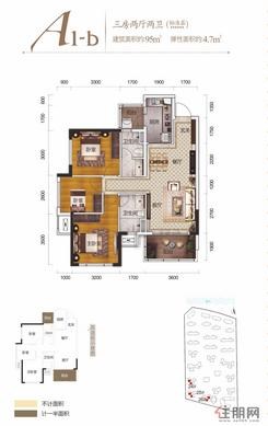 【24-26栋A-b户型】3室2厅2卫1厨2阳台