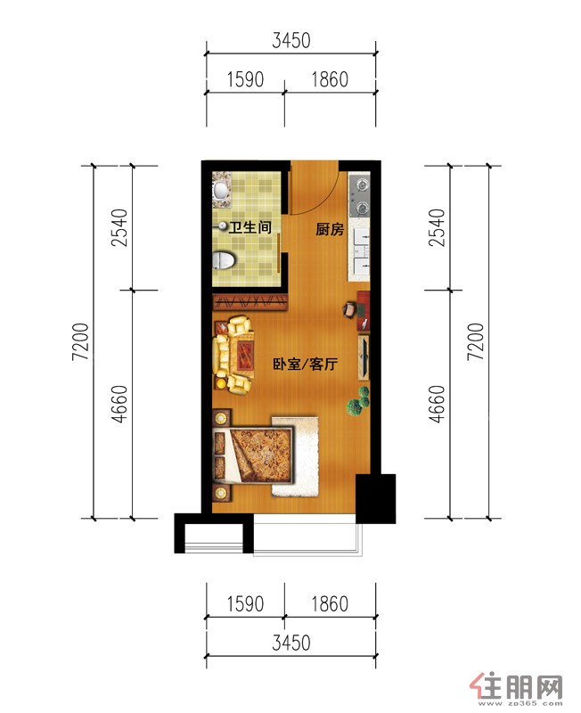 1#楼单间公寓装修建议图
