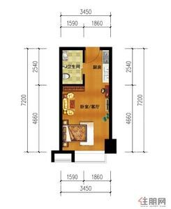 【1#楼单间公寓装修建议图】1室1厅1卫1厨