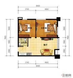 【1#楼两房一厅装修建议图】2室1厅1卫1厨