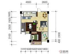 【C2户型】2室2厅1卫1厨