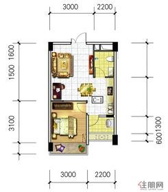 【C1户型】1室1厅1卫1厨