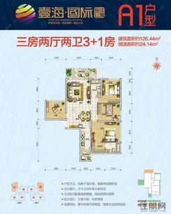 【A1户型】3室2厅2卫1厨2阳台