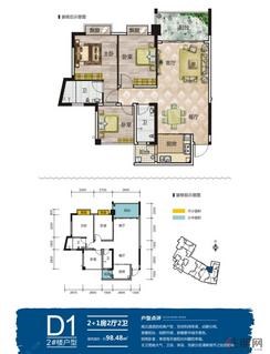 【D1户型】3室2厅2卫1厨2阳台