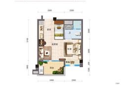 【Y120 一房两厅一卫】1室2厅1卫1厨1阳台