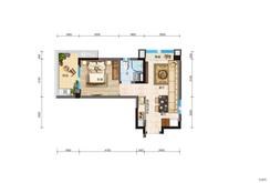 【Y120 一室两厅一卫】1室2厅1卫1厨1阳台