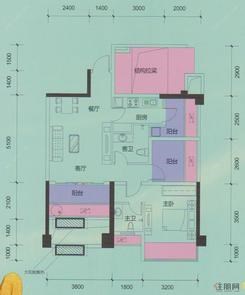 【11#楼一单元03户型（装修前）】1室2厅2卫1厨3阳台