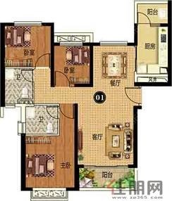 【14#户型】3室2厅2卫1厨2阳台