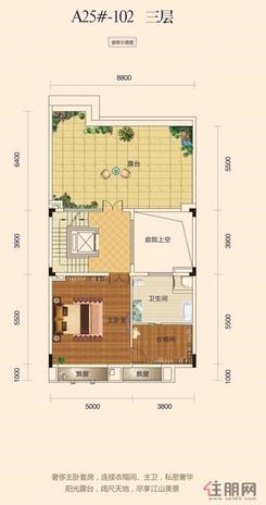 【A25号楼102户型三层】12室3厅5卫1厨6阳台