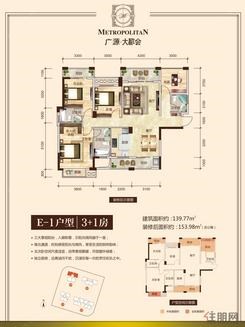 【3#楼E-1户型】4室2厅2卫1厨3阳台