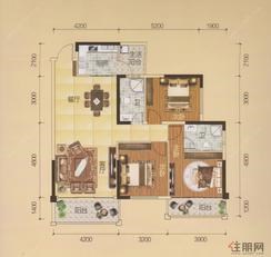 【6#B户型】3室2厅2卫1厨3阳台
