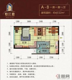 【A-8户型】1室1厅1卫1厨1阳台