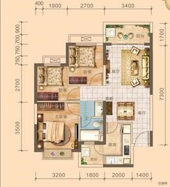 【7/10/11#04户型】3室2厅1卫1厨2阳台