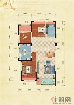 【D】3室2厅2卫1厨1阳台