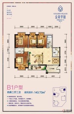 【1、3号楼B1户型】4室2厅2卫2厨2阳台