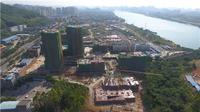 10.13 岩尾山上空由北往南航拍古亭春晓施工工地