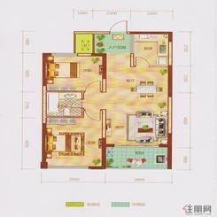 【A5户型图】2室2厅1卫1厨1阳台