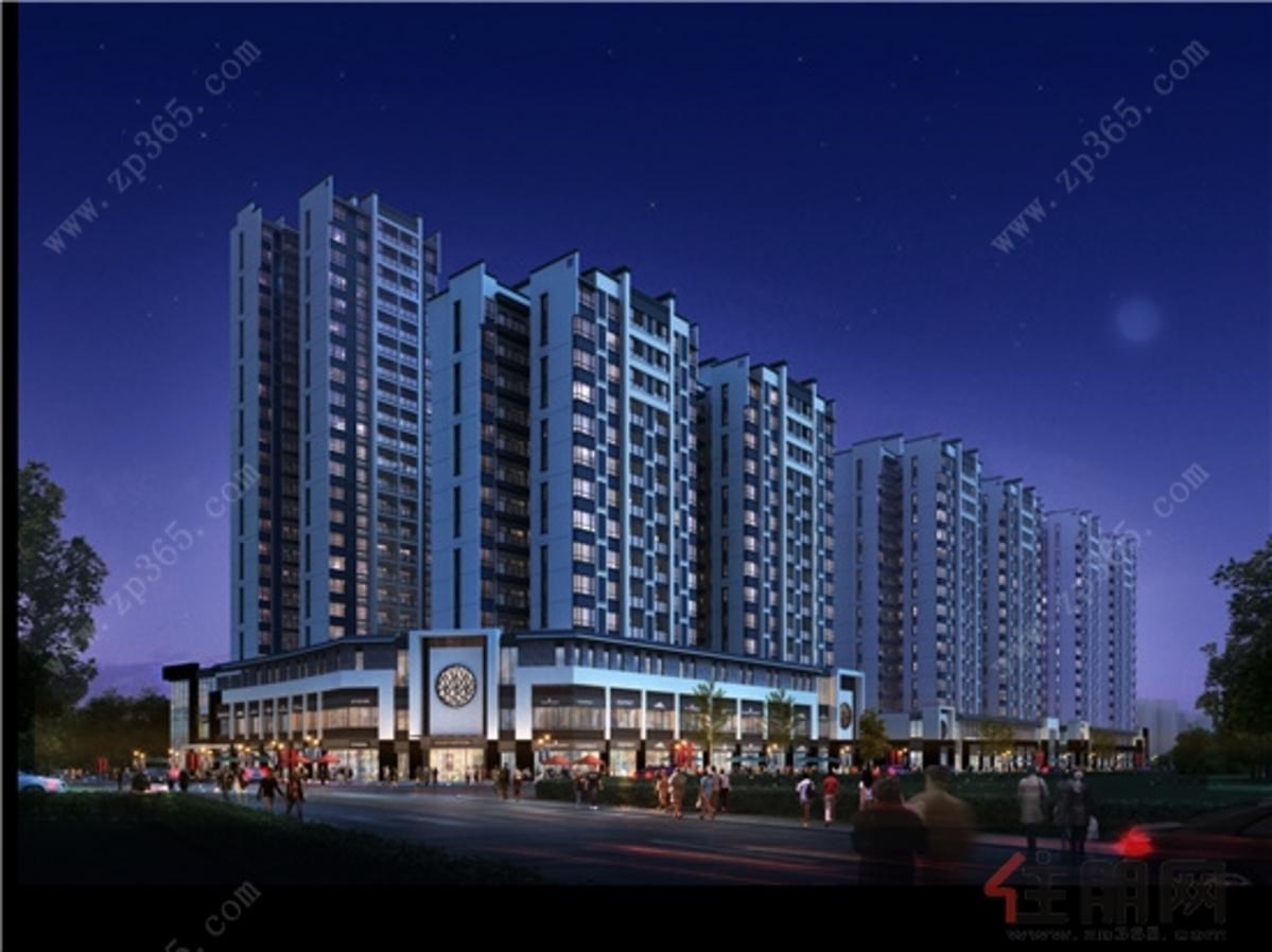 沿灵湖路夜景效果图