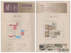【9#/11#楼3B-2户型】2室2厅2卫1厨2阳台