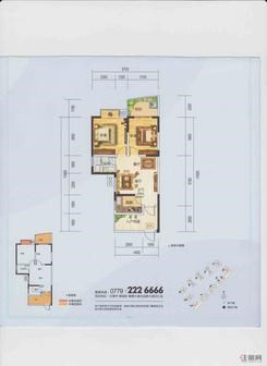 【3#两房两厅一卫】2室2厅1卫1厨1阳台