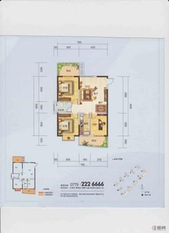 【3#三房两厅一卫】3室2厅1卫1厨2阳台