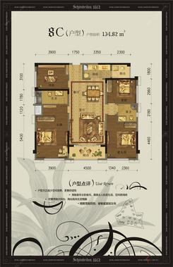 【8C户型】4室2厅2卫1厨2阳台