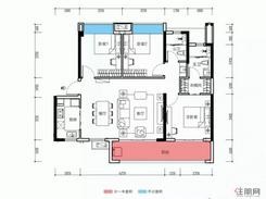 【109平米 3房2厅2卫】3室2厅2卫1厨1阳台