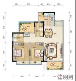 【建筑面积约94㎡二房二厅二卫】2室2厅2卫1厨2阳台