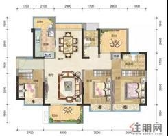 【建筑面积约118㎡三房二厅二卫】3室2厅2卫1厨1阳台