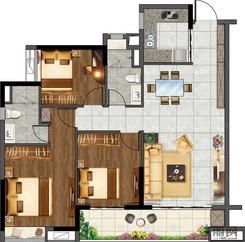 【户型图】3室2厅2卫1厨