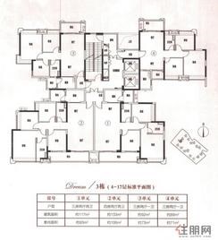 【3栋4-17层楼层平面图】