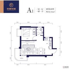 【A1户型】1室1厅1卫1厨1阳台