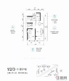 【1/2/3#1-B1户型】3室2厅2卫1厨2阳台