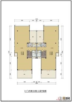 【3-1~6号楼（S4型）二层平面图】