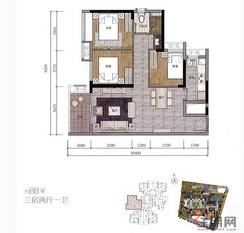 【88㎡】3室2厅1卫2厨2阳台