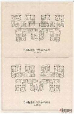 【D栋标准层户型总平面图】