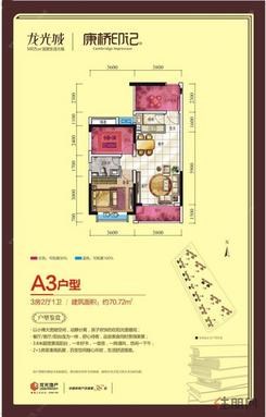 【A3户型】3室2厅1卫1厨2阳台